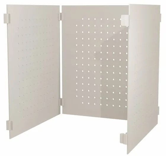 Dierovaná nástenná panelová doska 42,7×37,7 cm AR Style, 3 ks, RAL 9002, príslušenstvo k regálom