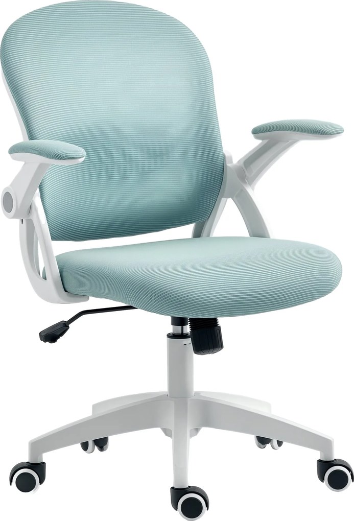 Ergonomická kancelárska stolička Vinsetto s mrežovým operadlom a polstrovaným sedadlom, nastaviteľná výška, 65,5x61,5x88-97,5cm, Modrá | Aosom