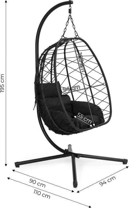 ZÁVESNÉ HOJDACIE KRESLO NOAM 2 S VANKÚŠOM