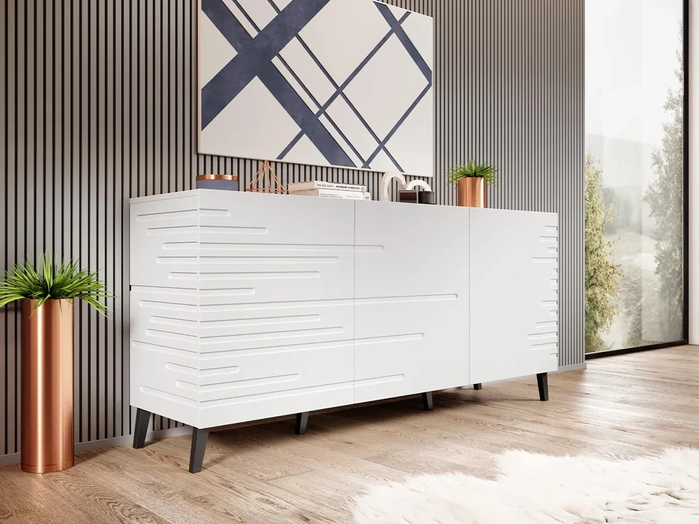 Kvalitná komoda Naranja, biela MDF