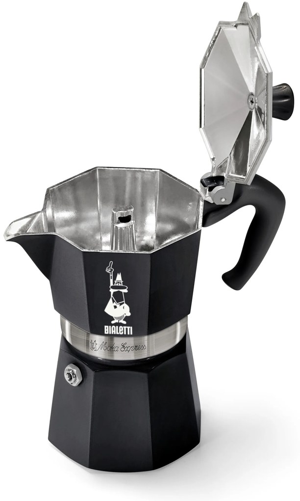 Kávovar na moka kávu Bialetti Moka Express, 190 ml, čierny