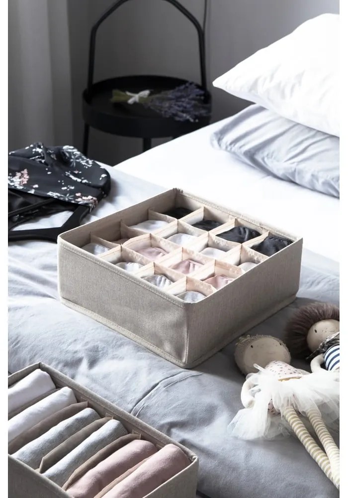 Béžový organizér do zásuvky s 16 priehradkami Bigso Box of Sweden Drawer