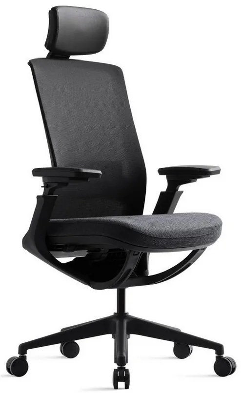 Kancelárska ergonomická stolička ROLY — sieť, látka, čierna / viac farieb Antracit