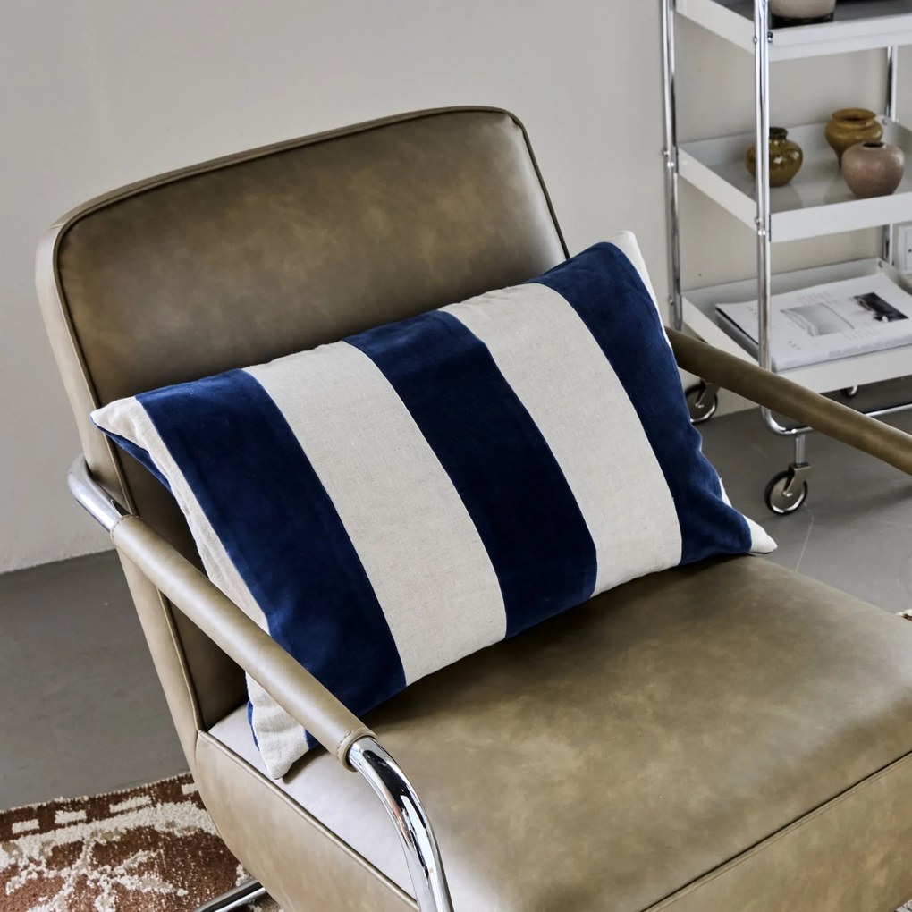 House Doctor Bavlnený poťah na vankúš Sono Blue 60 x 40 cm