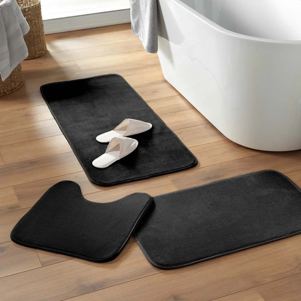 Čierna WC kúpeľňová predložka 45x45 cm Vitamine – douceur d'intérieur