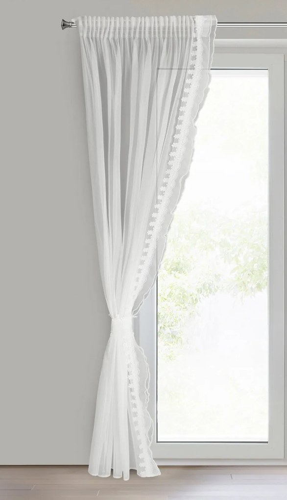 ZÁCLONA NA PÁSKE LARISA SADA 2KS 140X270 CM BIELA