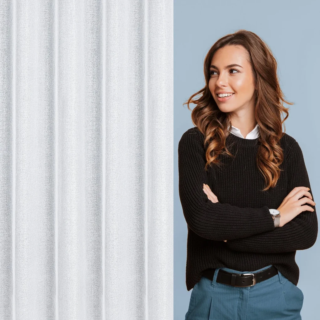 ZÁCLONA NA KRÚŽKOCH LENA 350X250 CM BIELA
