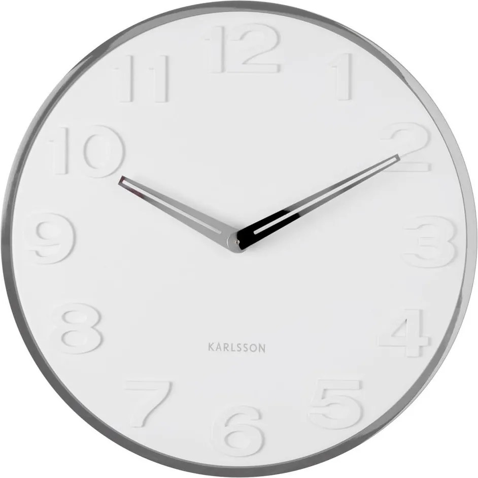 KARLSSON Nástenné hodiny New Original biela ∅ 30 × 4 cm