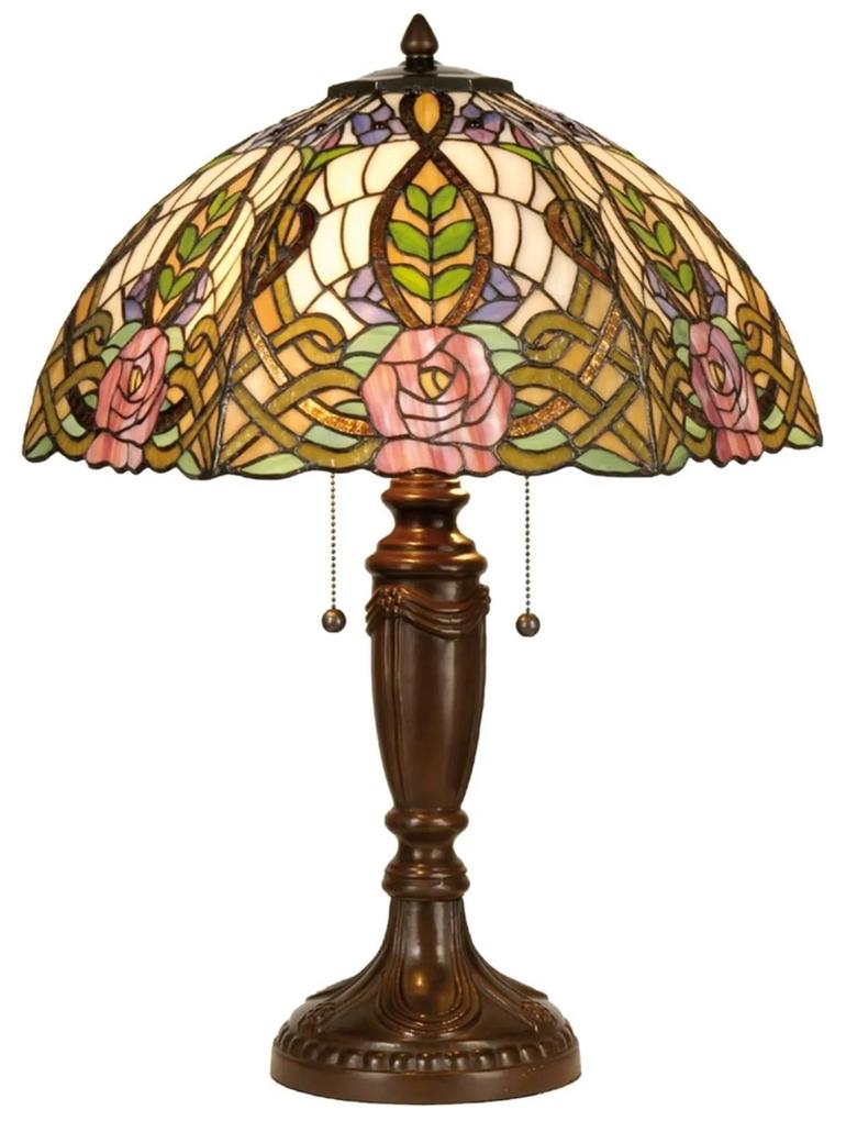 Rajská stolná lampa Eden v štýle Tiffany
