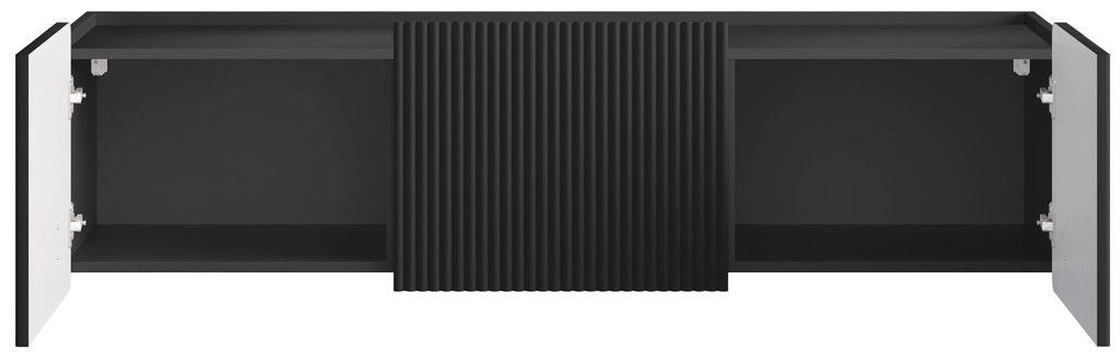 Závesný TV stolík Malmi 150 cm - čierny mat / zlatá