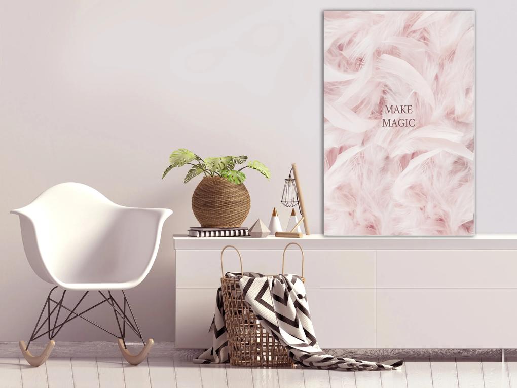 Artgeist Obraz - Pink Feathers (1 Part) Vertical Veľkosť: 80x120, Verzia: Premium Print