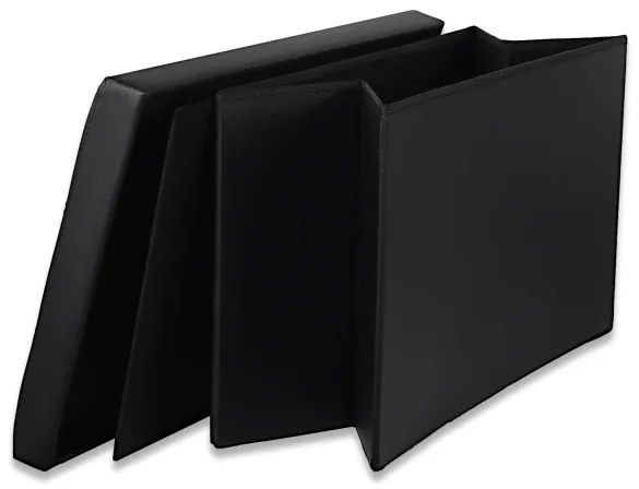 Skladacia lavička s vekom XXL čierna