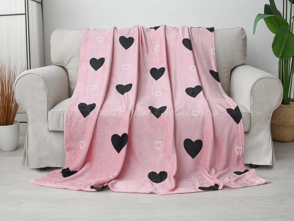 XPOSE® Mikroplyšová deka LOVE 140x200 cm