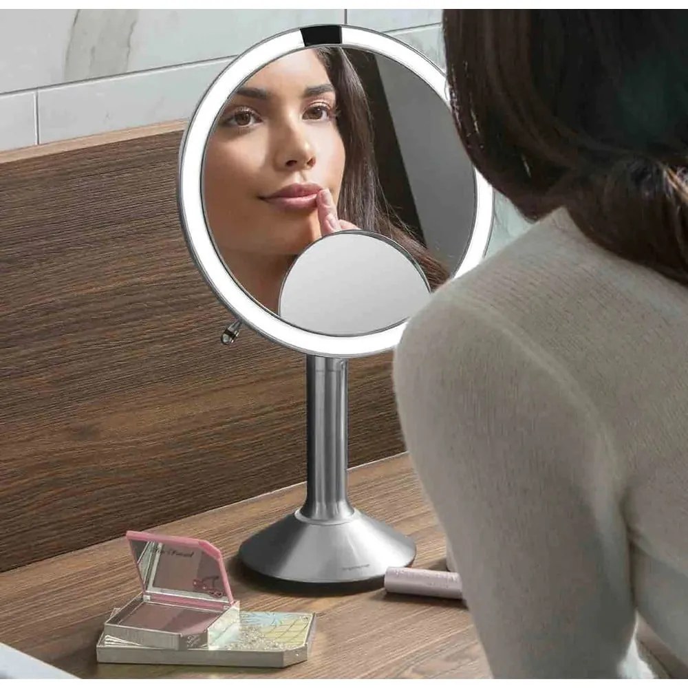 Kozmetické zrkadlo s osvetlením/zväčšovacie (5x) ø 20 cm Sensor Trio – simplehuman
