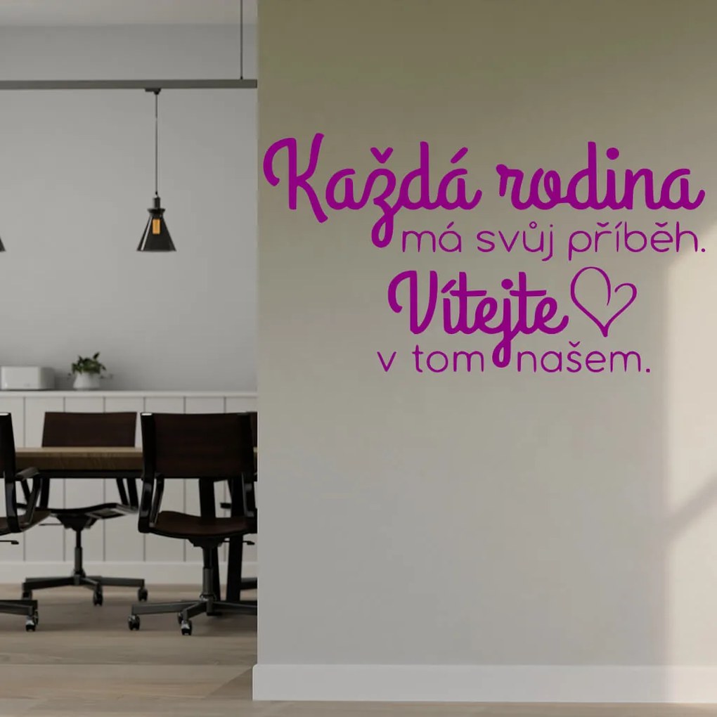Veselá Stena Samolepka Každá rodina má svoj príbeh Farba: černá, Veľkosť: 80 x 45 cm