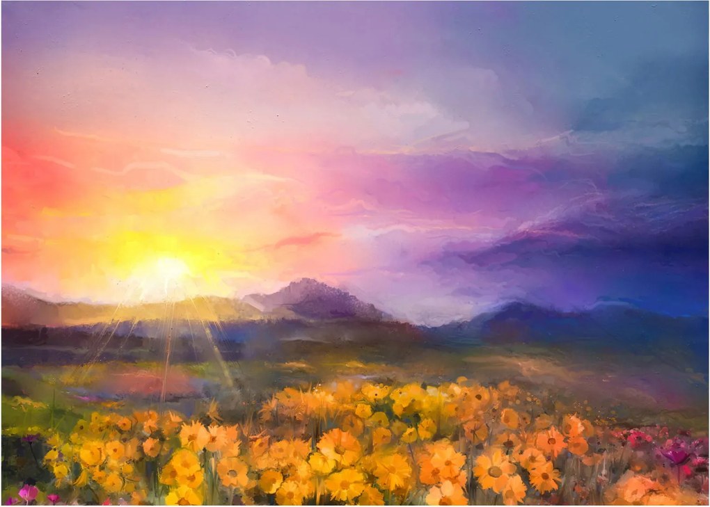Sklenený obraz - Za svitania (70x50 cm)