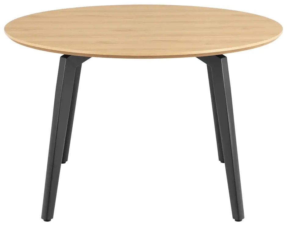 Kulatý jídelní stůl Cadiz 120 cm dub přírodní/černý