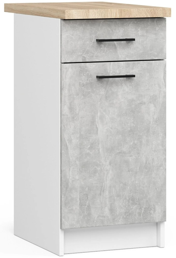 Kuchynská zostava 240 cm Ozara II (biela + betón). Akcia -15%. Vlastná spoľahlivá doprava až k Vám domov. 1071173
