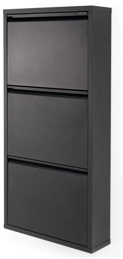 Čierna kovová skrinka na topánky Billy – Spinder Design