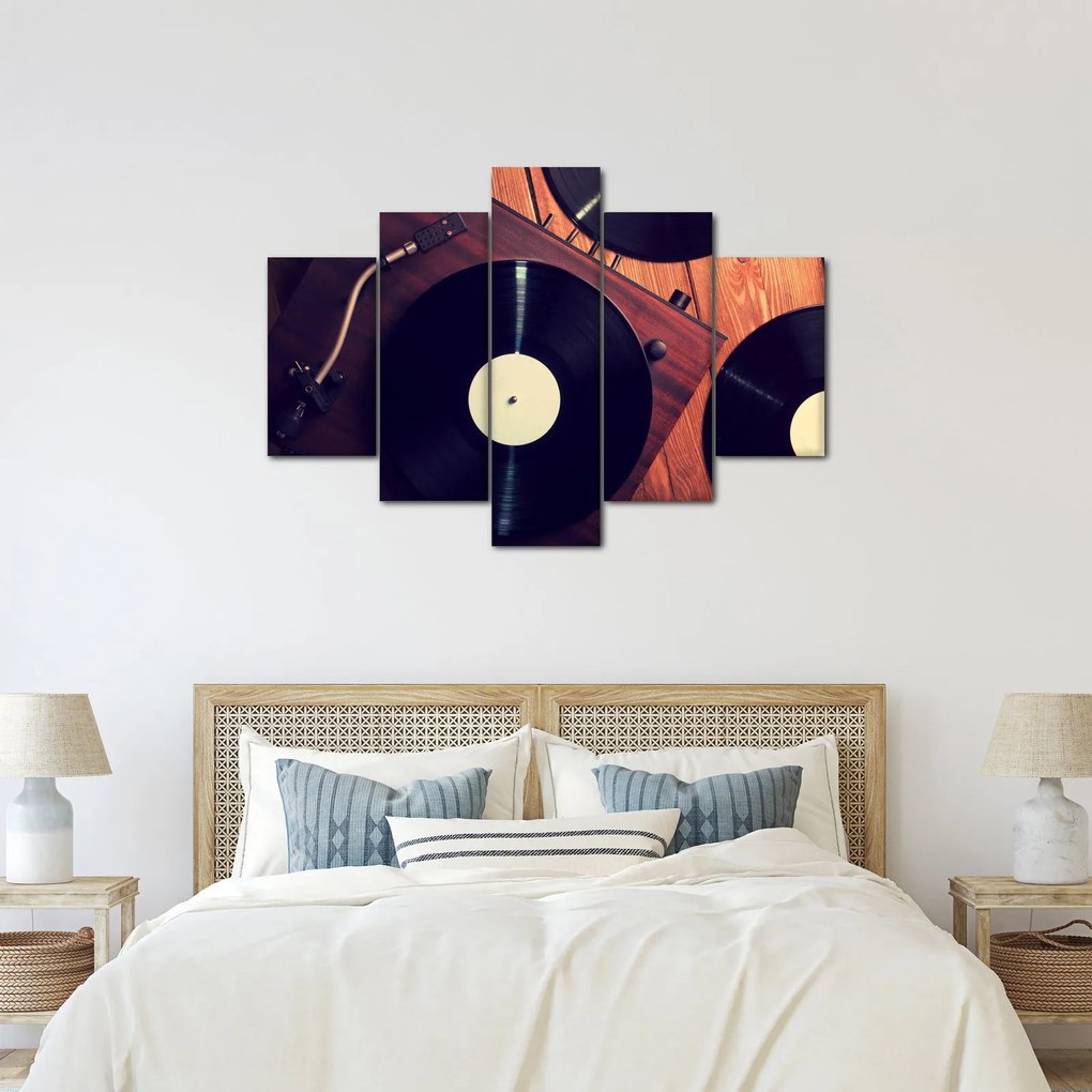 Obraz gramofónových dosiek (150x105 cm)