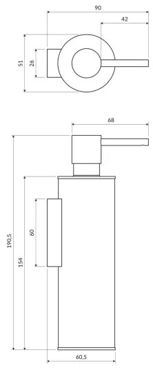 OMNIRES MP60721CR - Dávkovač mydla MODERN PROJECT 150 ml lesklý chróm