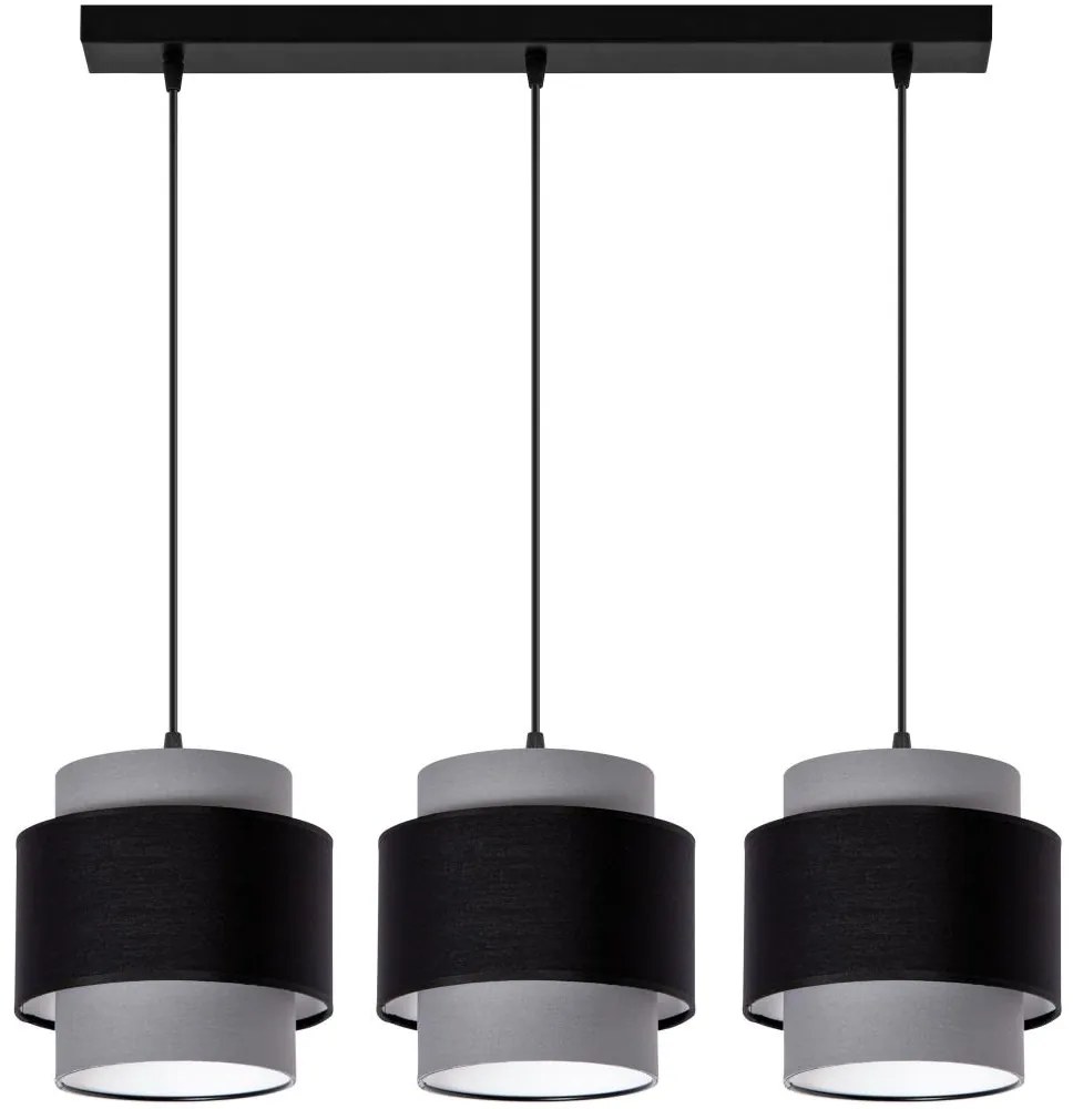 Luster na lanku 3xE27/60W/230V šedá