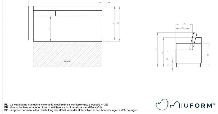 Béžová zamatová rozkladacia pohovka Miuform Tender Eddie