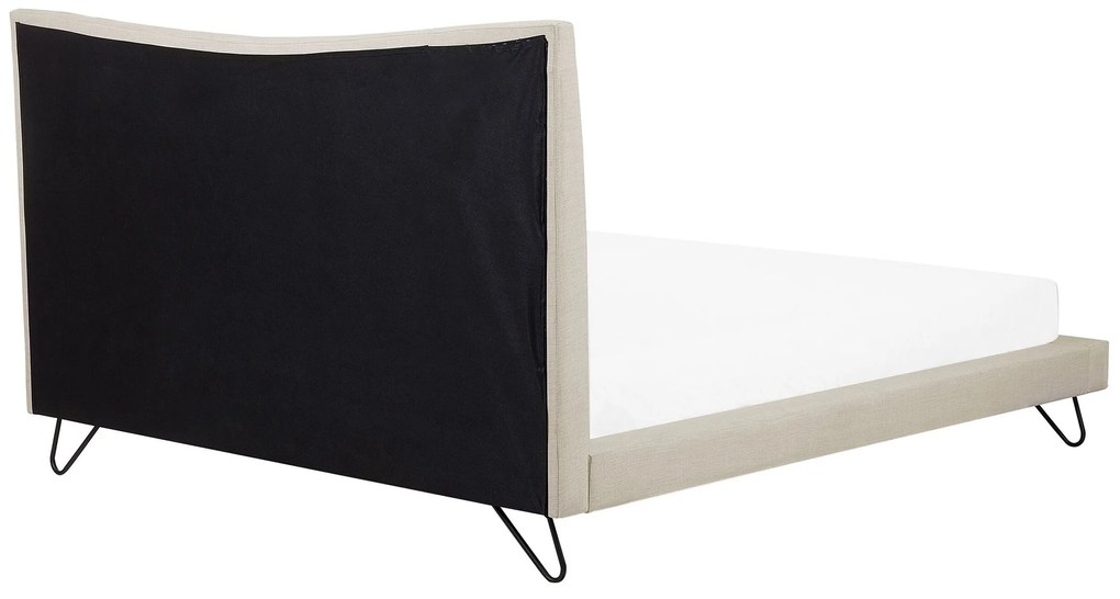 Zamatová posteľ 160 x 200 cm béžová LANNION Beliani