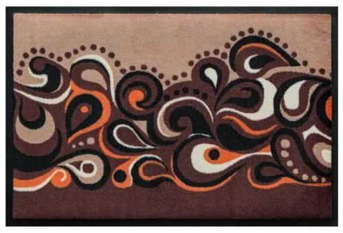 Premium rohožka- retro štýl - hnedo-oranžové vlny (Vyberte veľkosť: 60*40 cm)