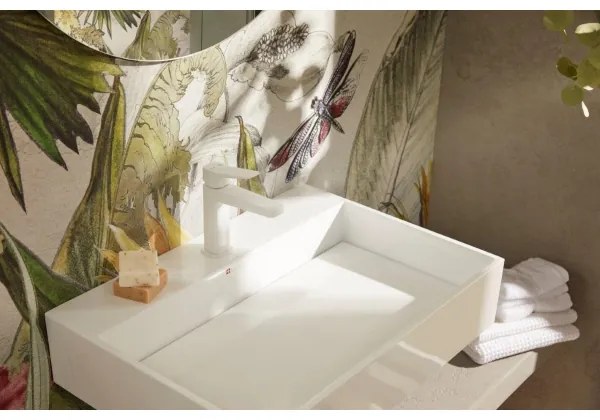 KFA Armatura 4522-815-44 - Umývadlová batéria + vypúšťací ventil MALAGA 15,9 cm biela