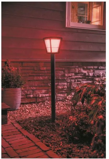 PHILIPS HUE Vonkajšia stojaca LED múdra lampa HUE ECONIC s funkciou RGB, 15W, teplá biela-studená biela, IP44