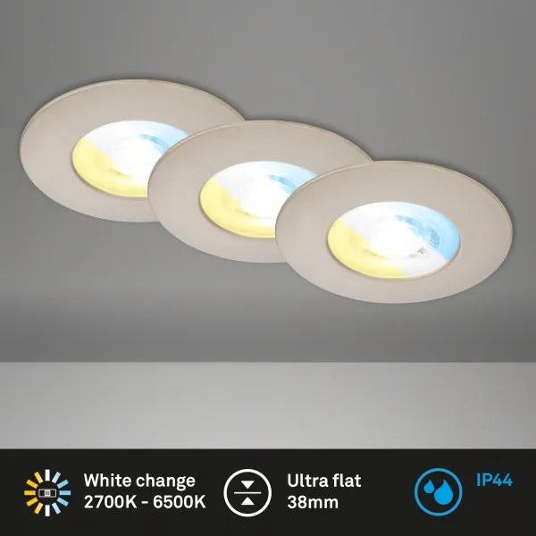 Briloner 7605032-SADA 3xLED Kúpeľňové stropné svietidlo 3xLED/4,9W/230V IP44 matný chróm