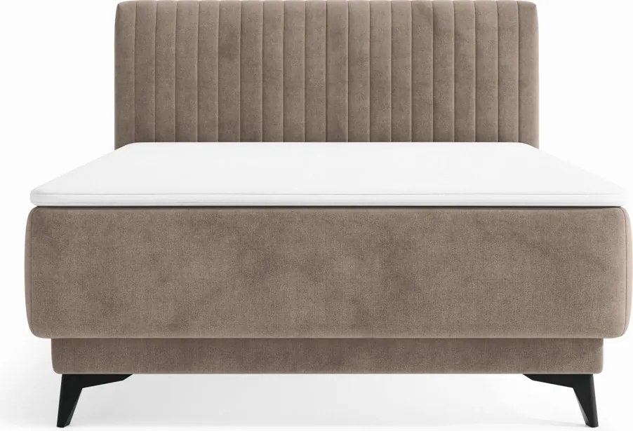 Posteľ Kalla 140x200 cm, svetlo hnedá taupe látka