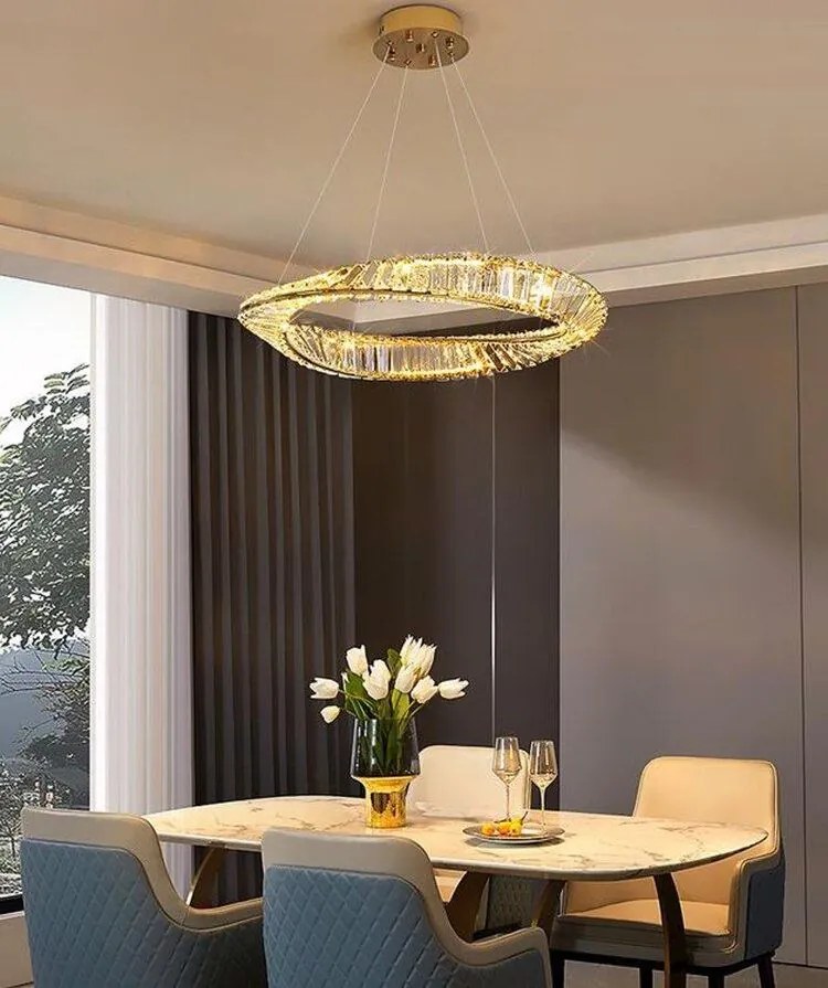 Stropné LED krištáľové svietidlo FLIP - 60W - zlaté