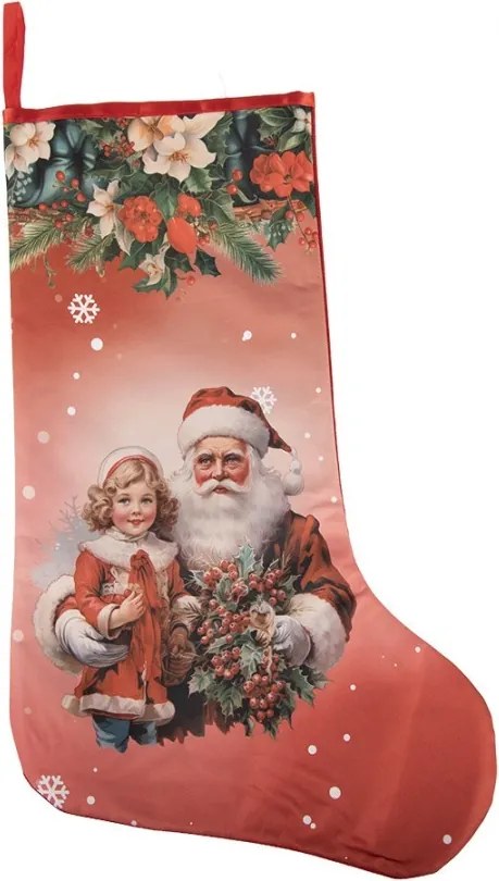 Červená vianočná pančucha Santa M - 25*1*36 cm