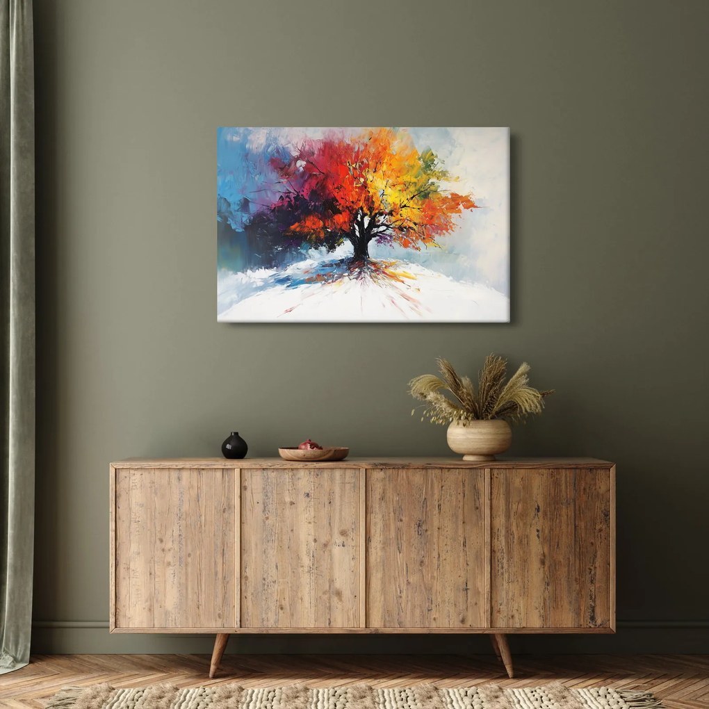 Obraz - Pestrofarebný strom (90x60 cm)