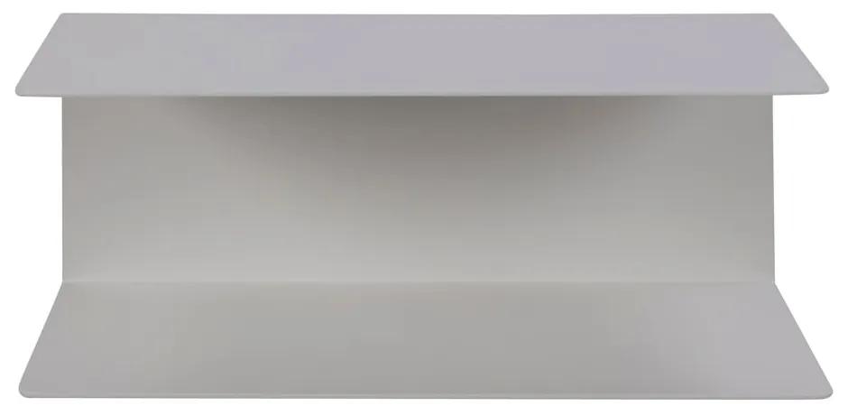 Biela dvojitá nástenná polica z kovu Actona Joliet, šírka 35 cm