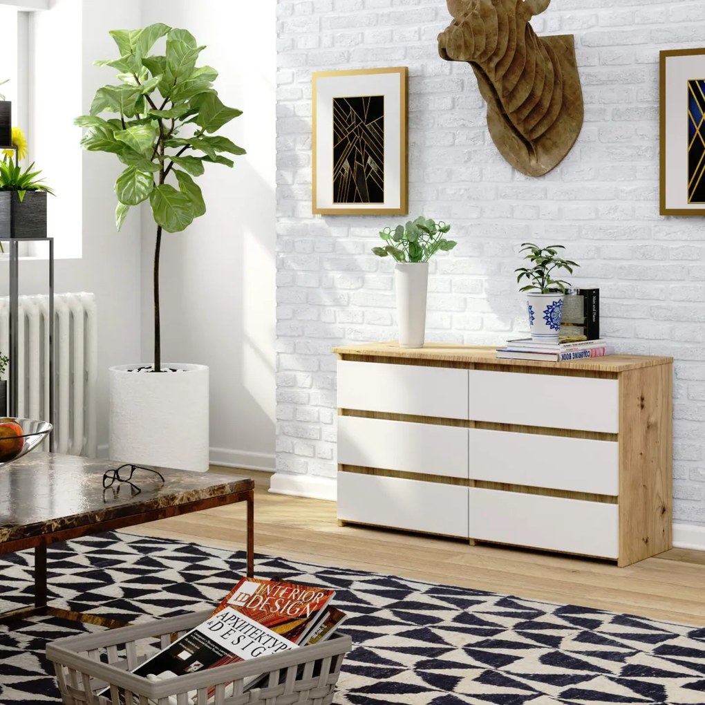 Komoda CL6 100 cm dub sonoma/biela