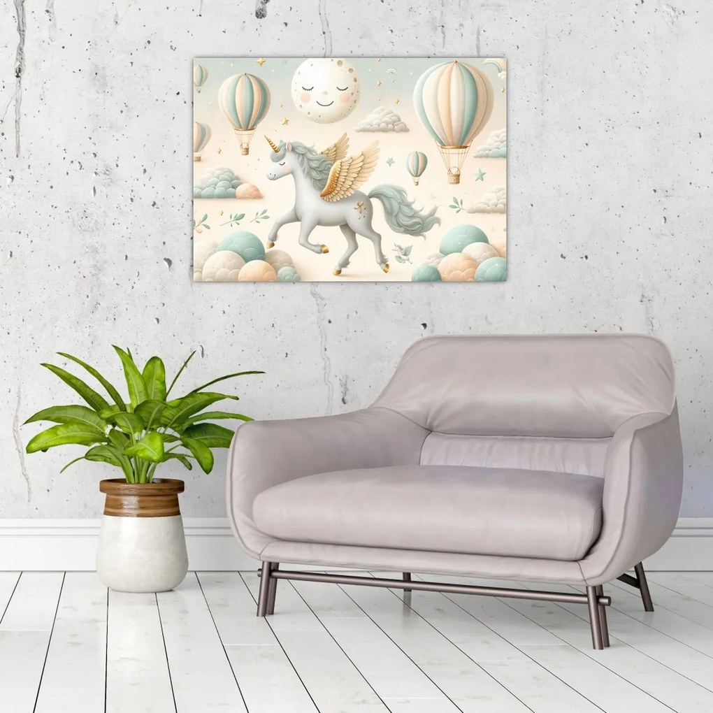 Obraz - Šťastný jednorožec (70x50 cm)