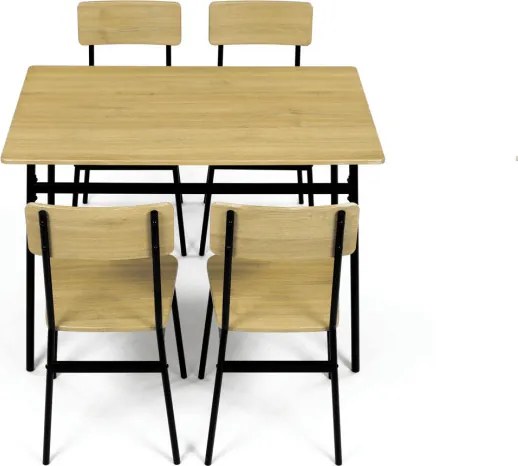 Jedálenský stôl so štyrmi stoličkami AUT-O2155 OAK