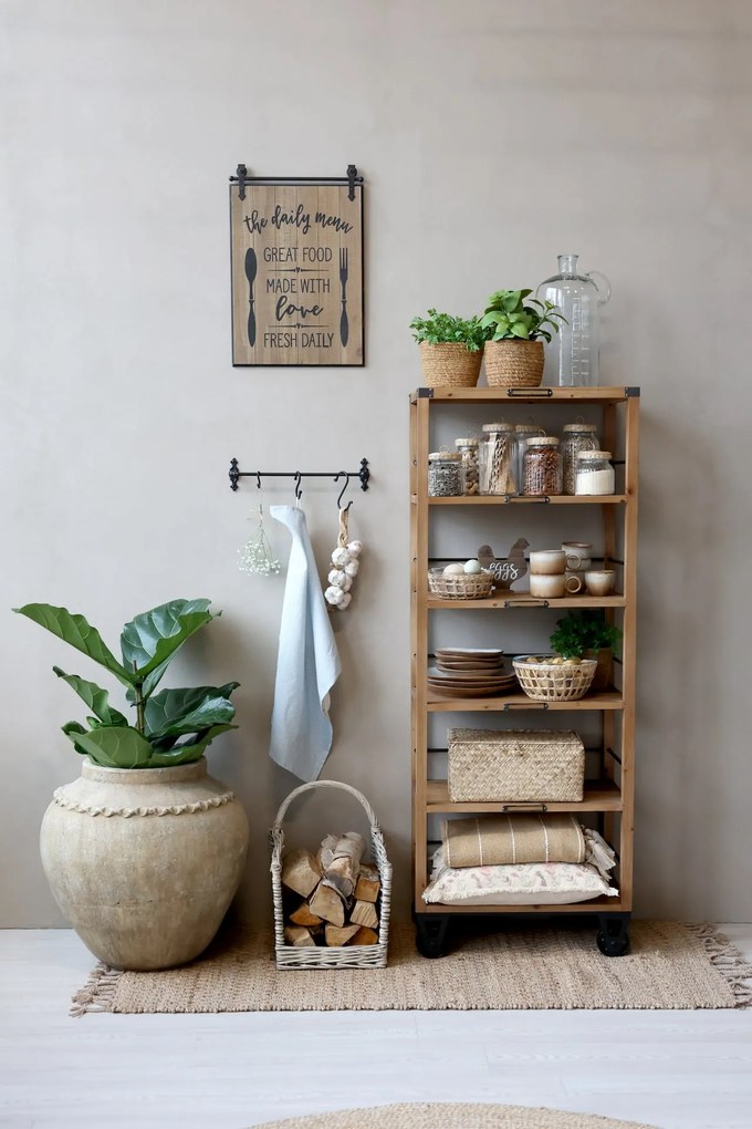 Chic Antique Sklenená dóza Wicker Lid 1,2 l