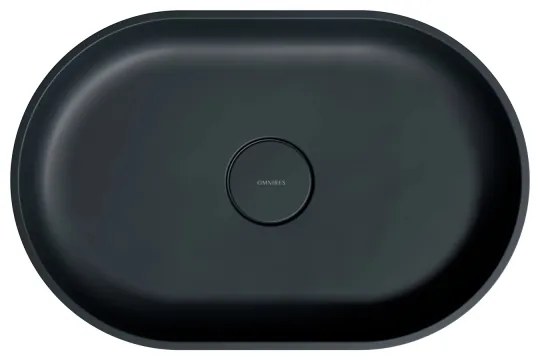 OMNIRES OVOUNBLV - Umyvadlo OVO 55x36 cm dolomit matná černá láva