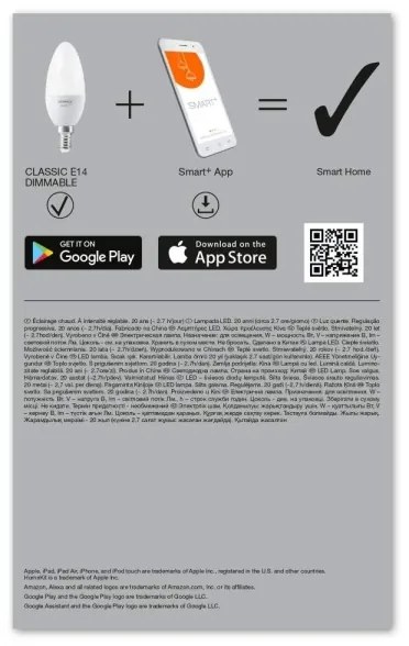 SADA 3x LED Stmievateľná žiarovka SMART+ E14/5W/230V 2700K - Ledvance