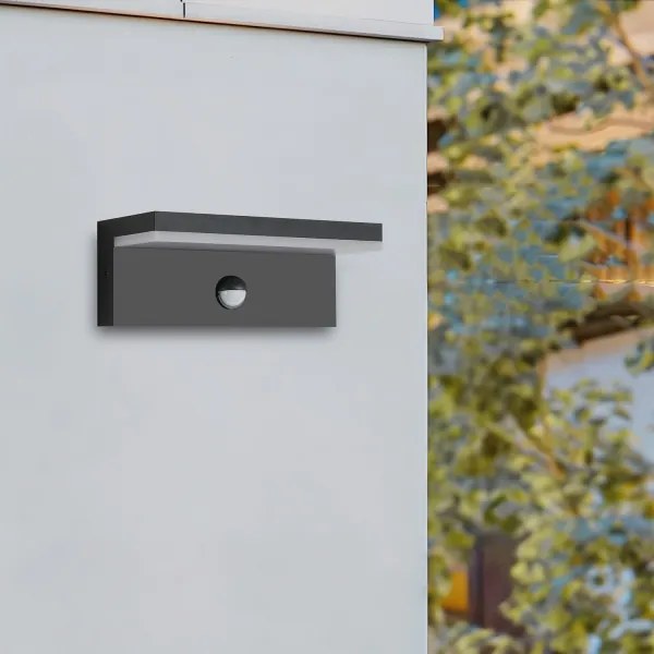 Brilagi-LED Vonkajšie nástenné svietidlo so senzorom TESSI LED/10W/230V čierna IP54