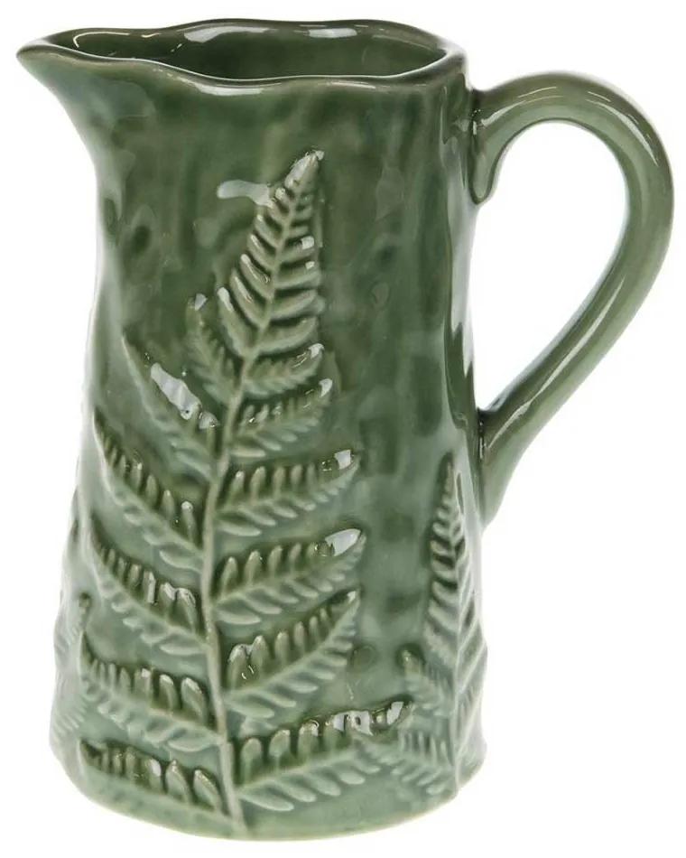 DekorStyle Keramická váza Kapradí zelená