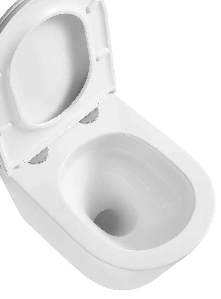 Erga Lily, závesná WC misa Rimless Tornado Flush 490x370x360 mm + toaletné sedadlo s pomalým zatváraním, biela, ERG-LILY-CE-93-001