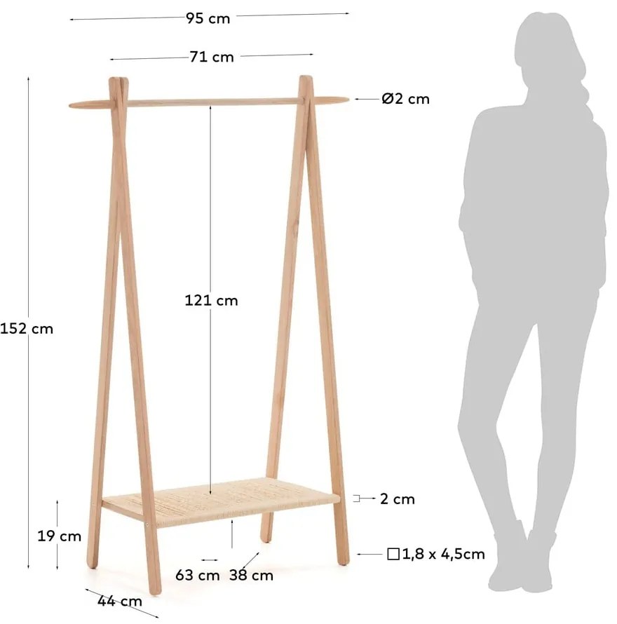 Stojan na oblečenie z jaseňového dreva Kave Home Natane