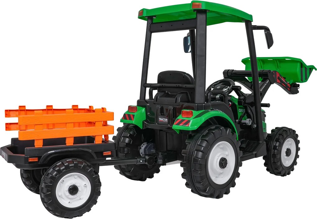 Ramiz MEGA Traktor D68 s prívesom zelený