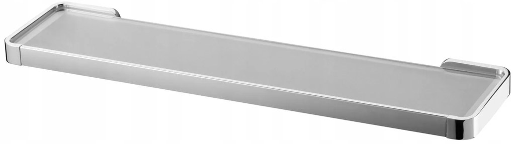 BISK Erga NATURE, sklenená kúpeľňová polička 470mm, chrómová, ERG-04871