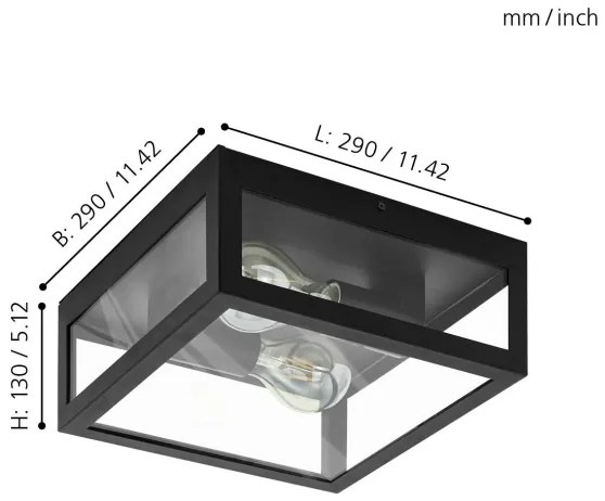 Eglo 99122 - Kúpeľňové stropné svietidlo AMEZOLA 2xE27/40W/230V IP44